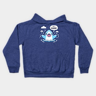 Cheerful I'm A Shark! Distressed Sharky Kids Hoodie